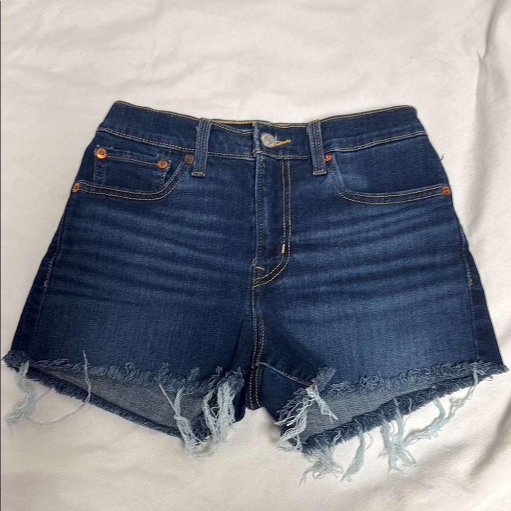 Denim Frayed Hem Women's Shorts